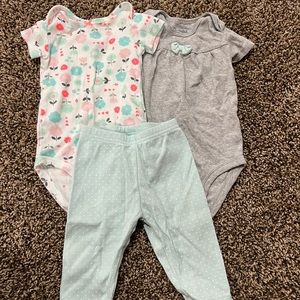 Onesie and pants set, 3-6 mo, baby girl from carters!